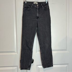 Abercrombie & Fitch Curve Love The Mom High Rise Jeans Black Wash 26/2